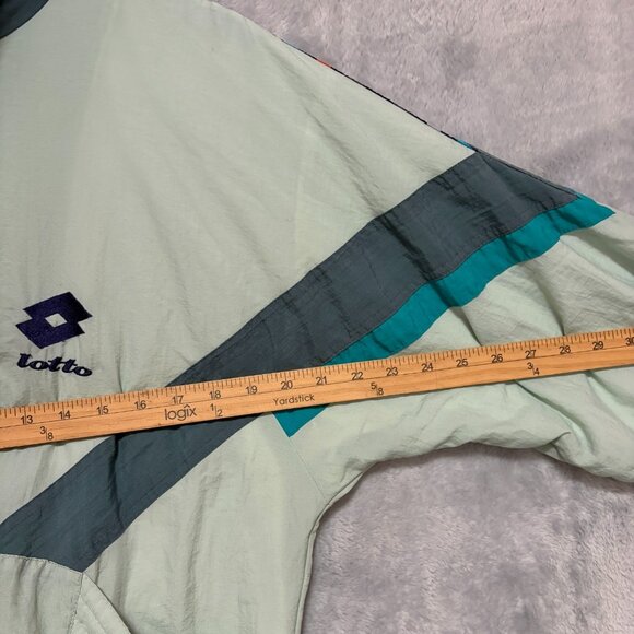 Vintage Lotto Track Suit Womens Small Green Retro Jacket Pants Warm-Up Soccer - Picture 14 of 16